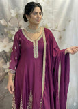 Wine Anarkali Suit