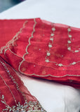 Red Shimmer Unstitched Suit