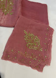 Pink Neck Embroidery Unstitched Suit