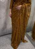 Mustard Sequence Saree