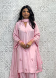 Crepe Baby Pink Farshi Salwar Suit