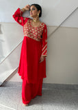 Red Anarkal Plazzo Suit