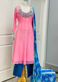 Pink Anarkali With Trouser