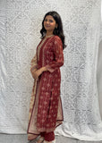 Printed Chanderi Trouser Suit