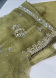 Green- Glass Tissue Unstitched Suit
