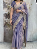 Lilac Shimmer Saree