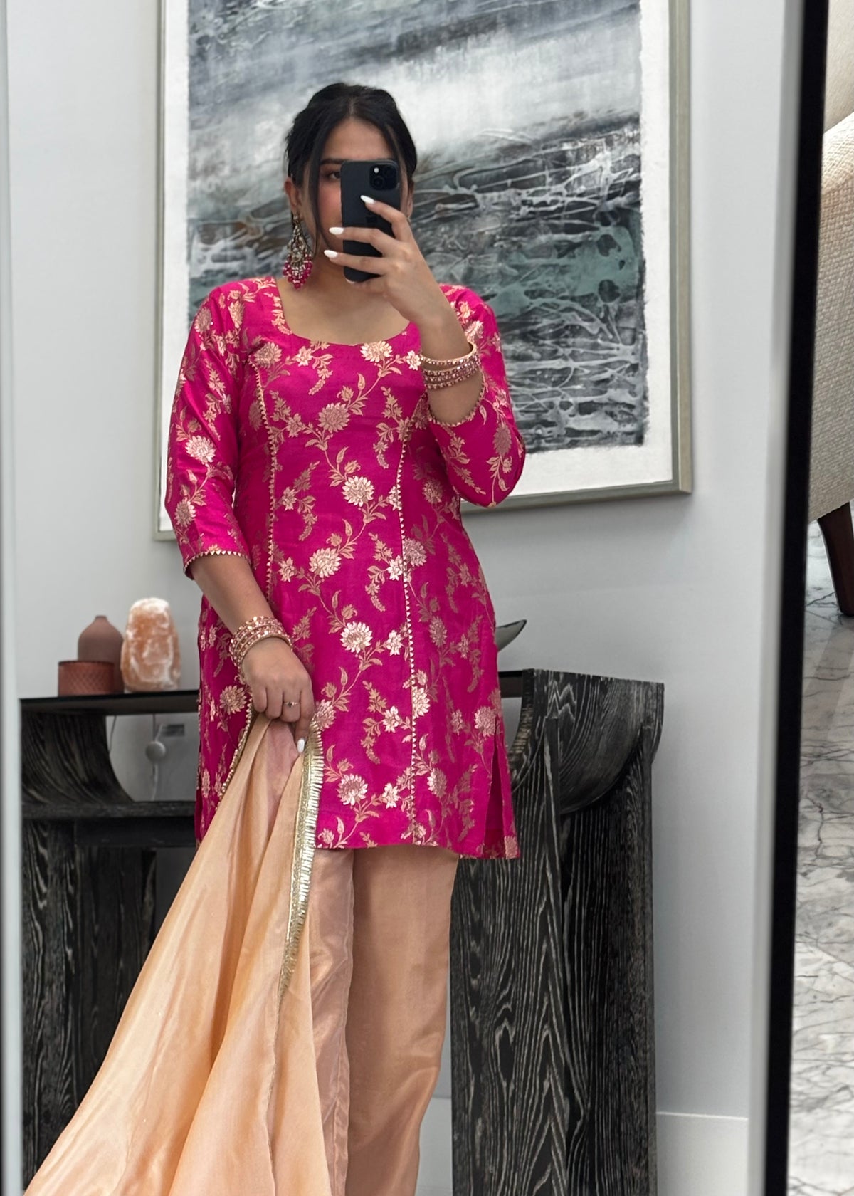 Banarasi Pink Trouser Suit
