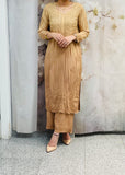 Beige Lakhnavi Plazzo suit