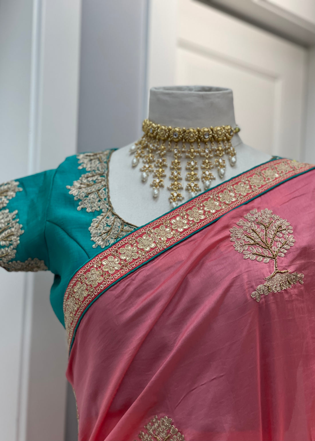 Peachy Pink Saree