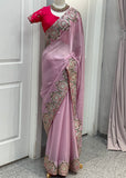 Pink Shimmer Saree