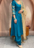 Teal Blue Anarkali Suit