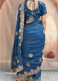 Peacock Blue Saree