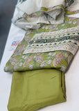 Green Bird Print Suit