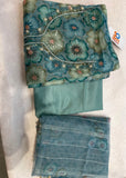 Blue Unstitched Floral