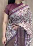 Purple Printed saree