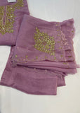 Lavander Neck Embroidery Unstitched Suit