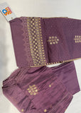 Purple  Cotton Silk Suit