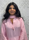 Crepe Baby Pink Farshi Salwar Suit