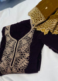 Plum Velvet Unstitched Suit