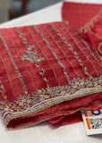 Red Shimmer Unstitched Suit