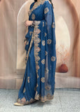 Peacock Blue Saree