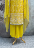 Yellow Pearlwork Plazzo Outfit