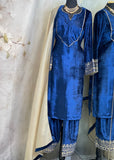 Blue Velvet Salwar Suit