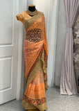 Net-Orange Saree