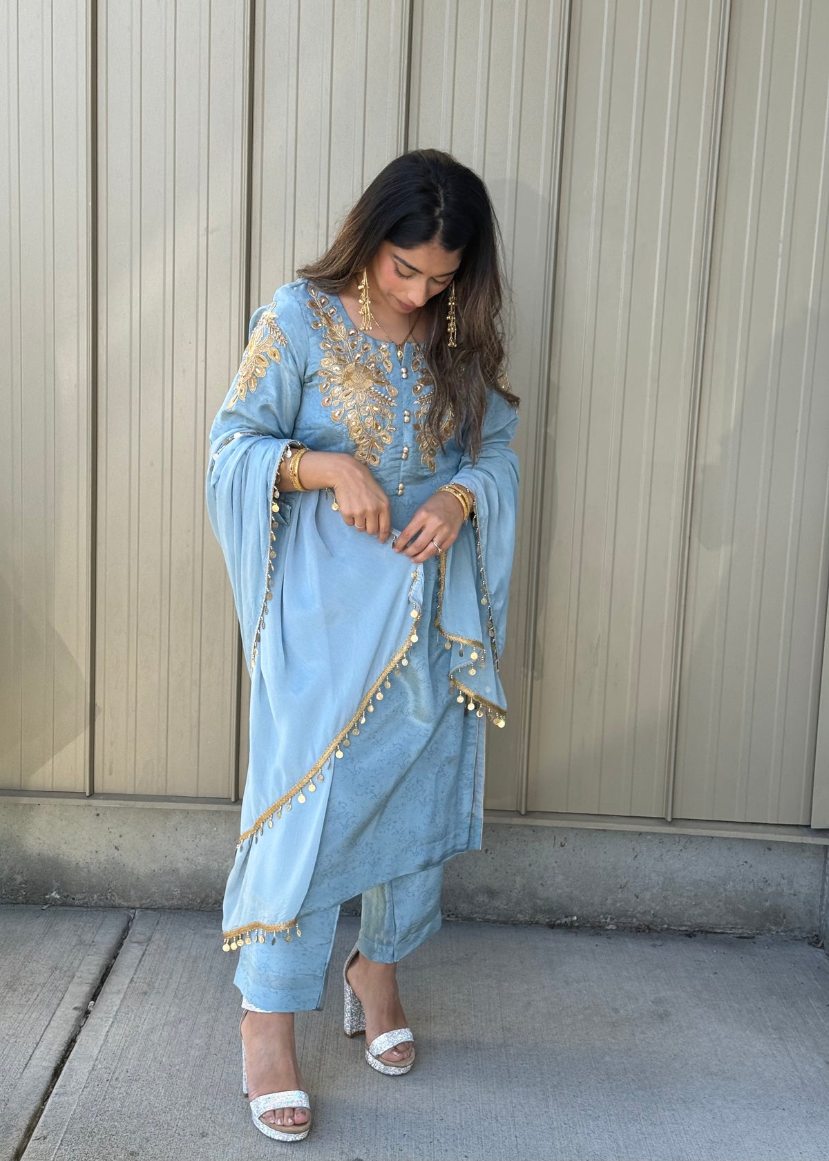 Blueish Grey Trouser Suit