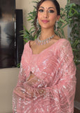 Net Pink Saree