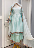 Blue Anarkali with Plazzo Suit