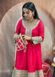 Coral Pink Anarkali Suit