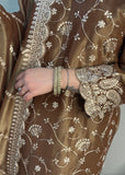 Brown Pure Tissue Salwar Suit