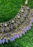 Purple and gold necklace set