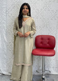 Beige Plazzo Suit