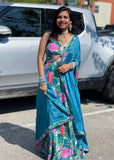 Firozi Floral Lehnga