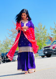 Purple Red Sharara Suit