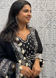 Black Mirror-Work Anarkali Suit