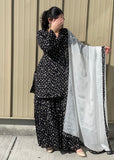Black Crepe Sharara Suit