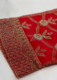 Red Full Embroidered Unstitched