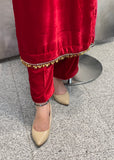 Red Velvet Trouser Suit