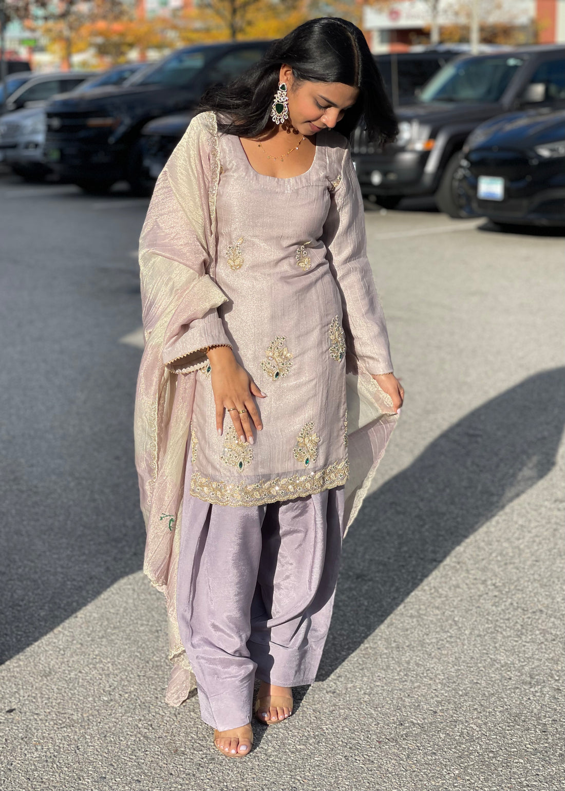 Dusty Lavender Handwork Salwar Suit