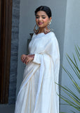 White Pre- Pleated Saree