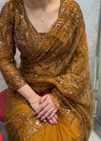 Mustard Sequence Saree