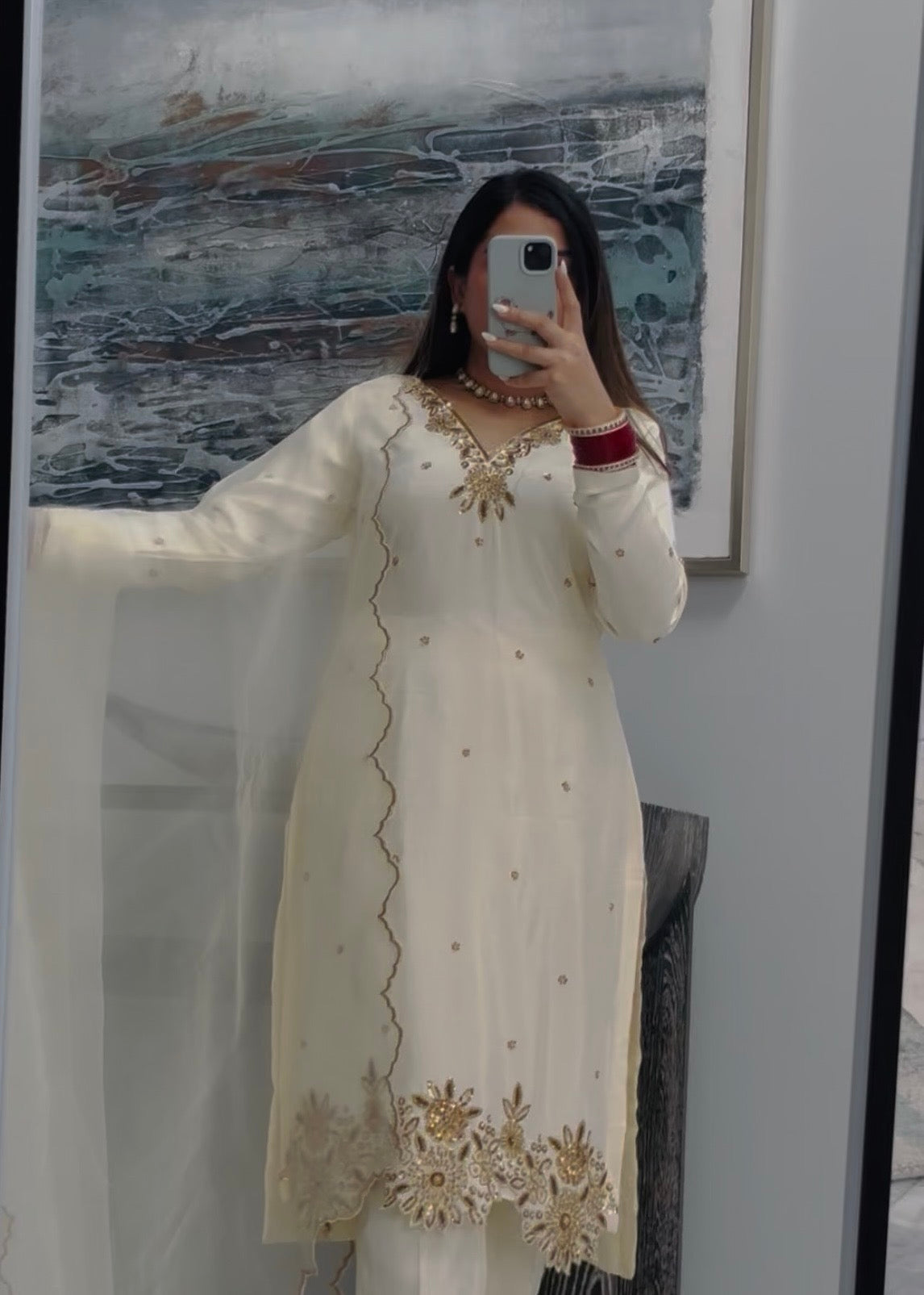 Off White Trouser Suit