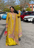 Yellow Bandhani plazzo Suit