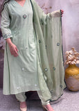 Mirror work green Suit