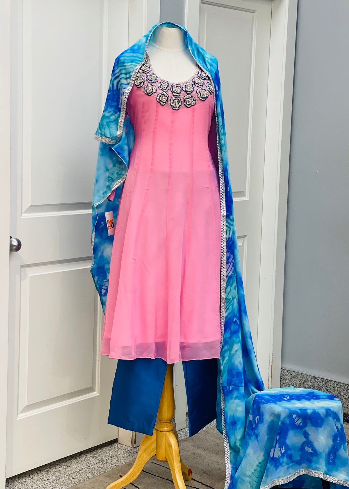 Pink Anarkali With Trouser