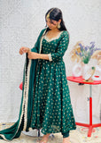 Green Bandhani Anarkali