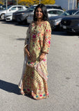 Pale Yellow Floral Embroidered Suit